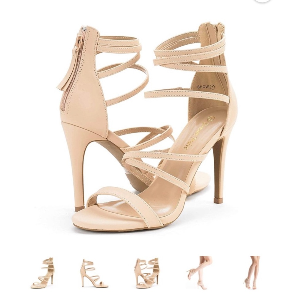 Dream Pairs Strappy Nude Heels 7.5